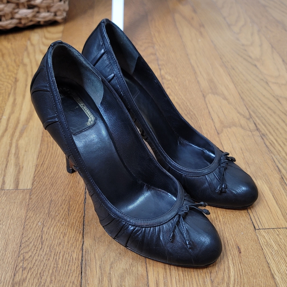 VTG Christian Dior Ruched Leather Pumps - Picture 2 of 15